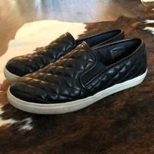 Steve Madden Black Slip Ons